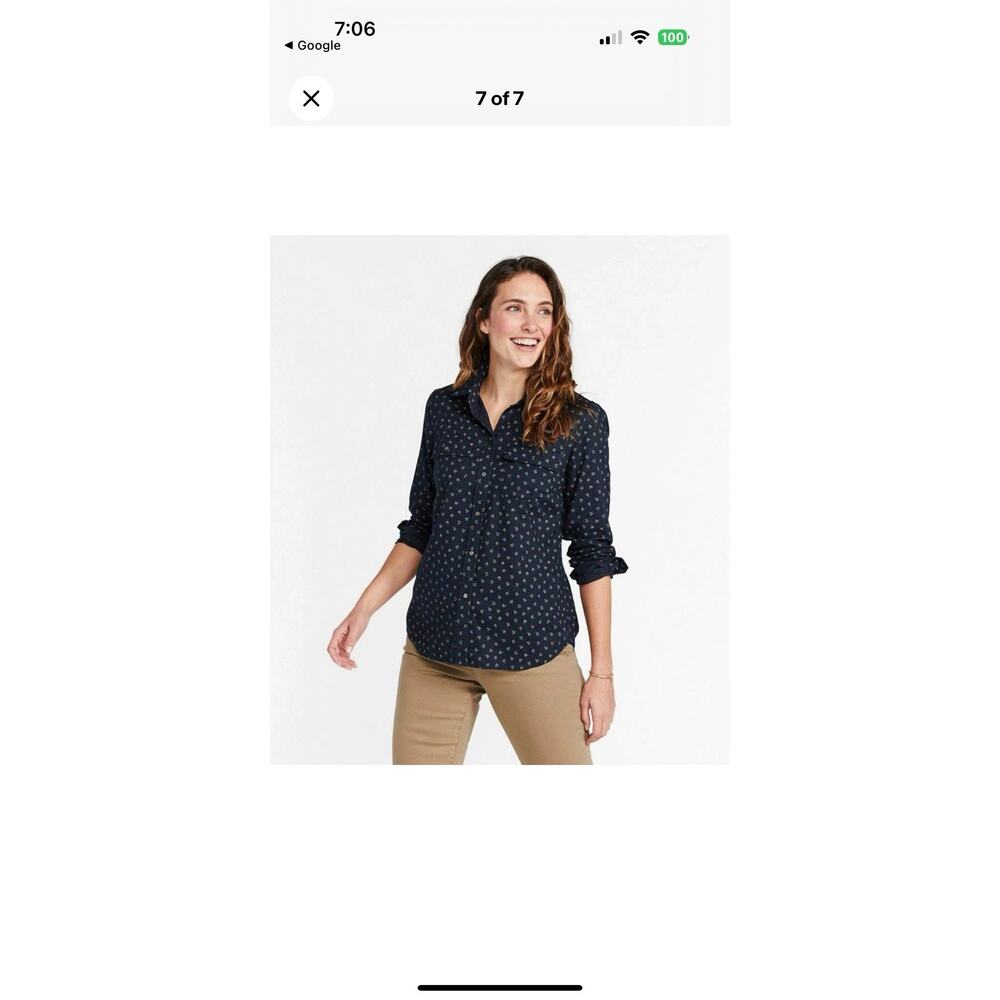 L.L.Bean Signature Collection Flower Button-Up Sh… - image 2